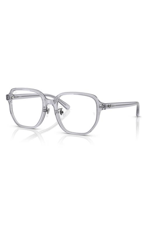 Ray Ban Ray-ban 54mm Irregular Optical Glasses In Transparent Grey