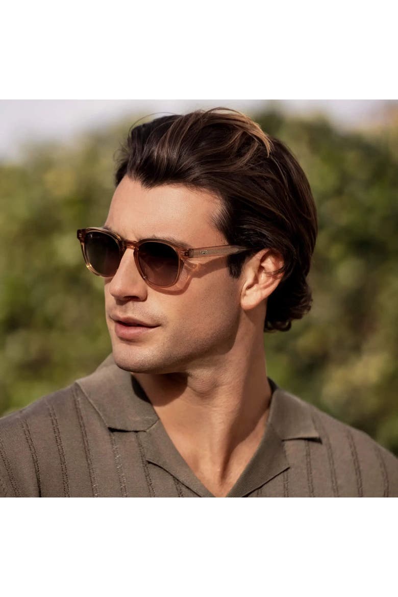 Felix - 48mm Round Polarized Sunglasses, Alternate, color, Crystal Brown