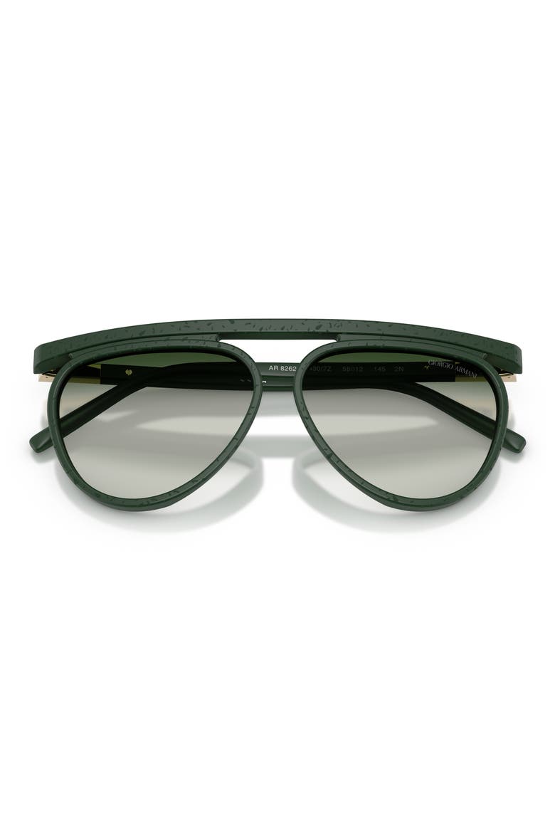 58mm Pilot Sunglasses, Alternate, color, MATTE GREEN / GREY GRADIENT