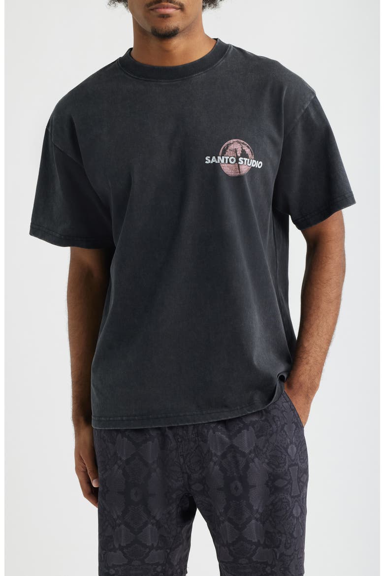 Disco Ball Typeface Cotton Graphic T-Shirt, Main, color, BLACK FADE