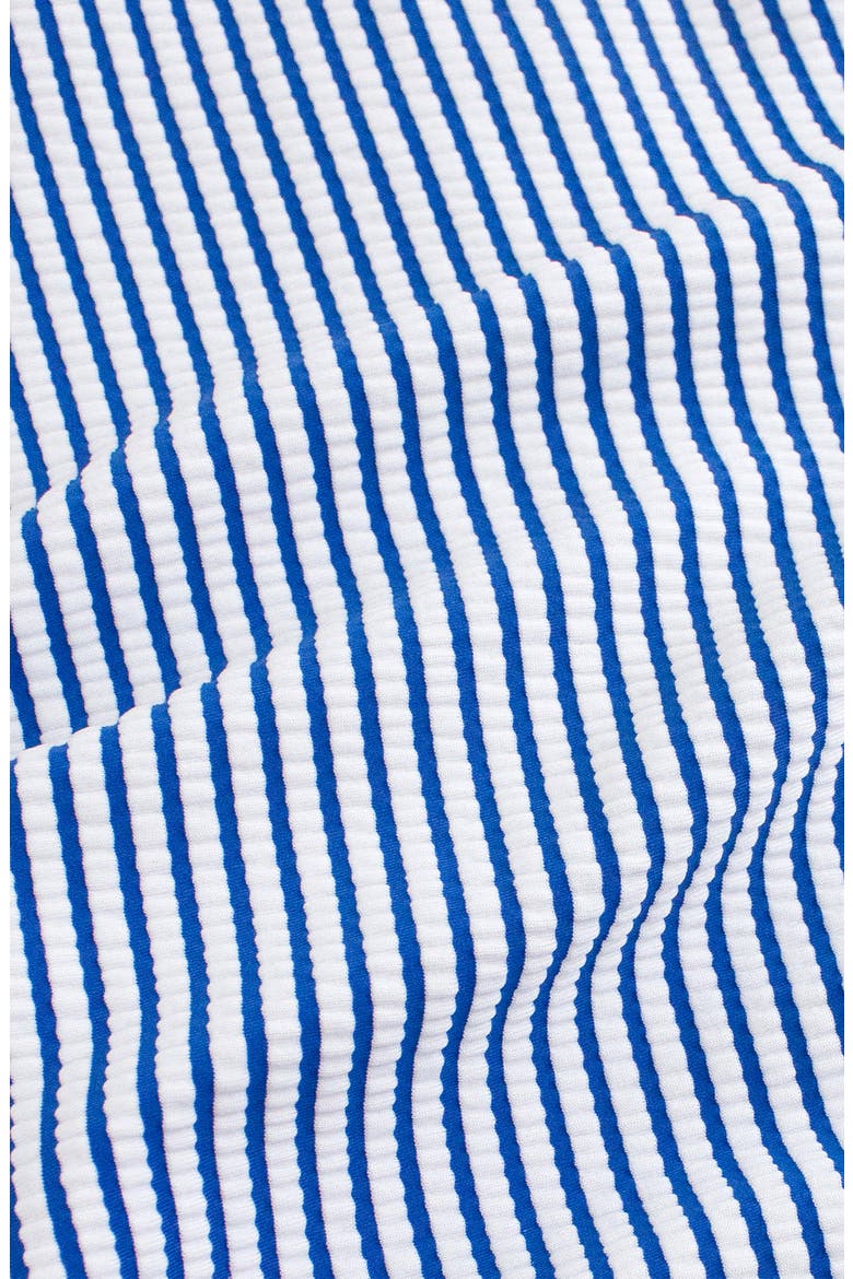 Seersucker Long Sleeve One-Piece Swimsuit, Alternate, color, BLUE SEERSUCKER