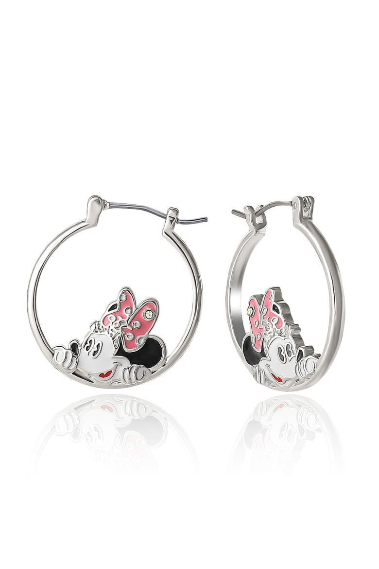 Cute Head Hoop Earrings, Main, color, Silver