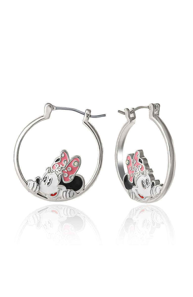 Disney Cute Head Hoop Earrings, Main, color, Silver