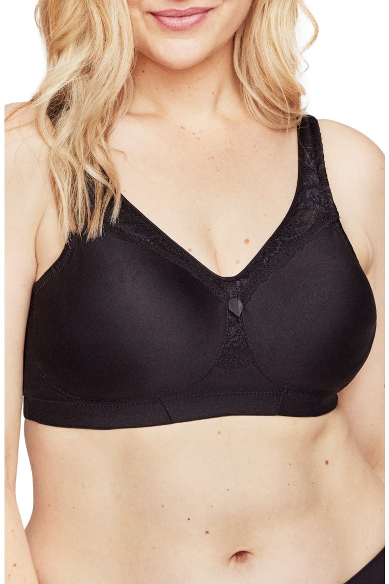 Full Figure MagicLift Wireless Bra, Main, color, BLACK