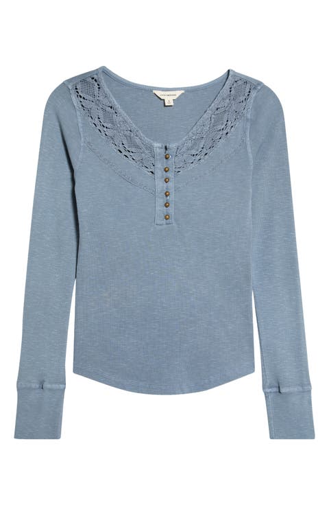 Lace Yoke Henley Top