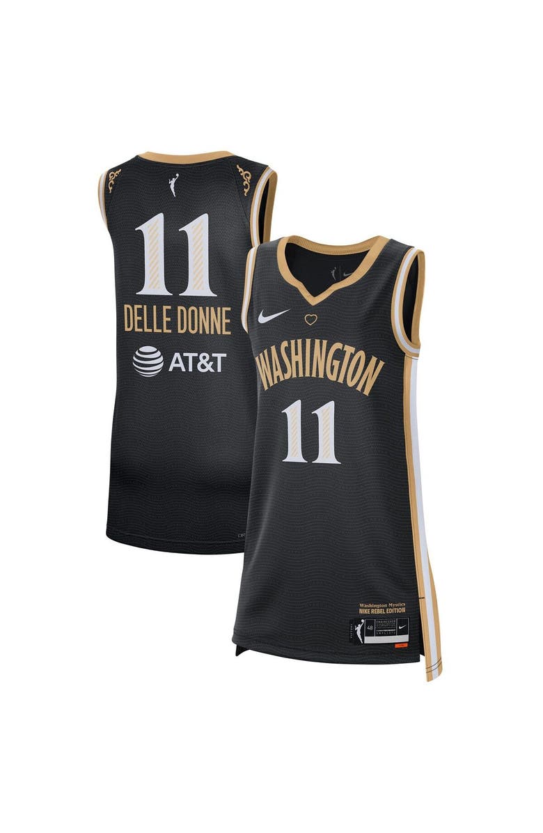 Nike Unisex Nike Elena Delle Donne Black Washington Mystics Rebel Edition Victory Player Jersey, Main, color, Black