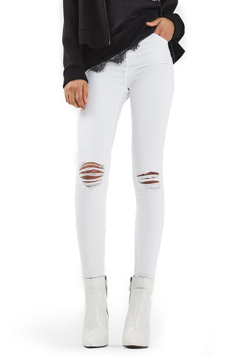 Topshop Jamie Ripped Skinny Jeans, Main, color, 