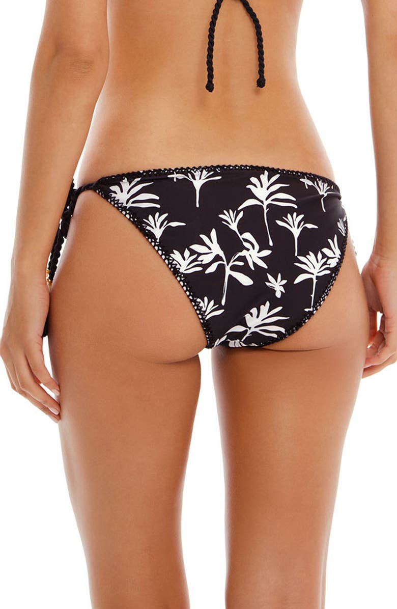 Cosita Linda Embroidered Reversible Bikini Bottoms, Alternate, color, Black
