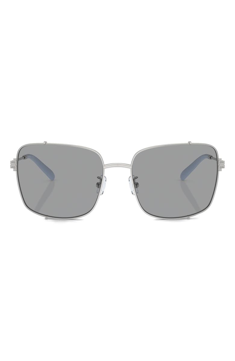 Tory Burch 56mm Rectangular Sunglasses, Alternate, color, 