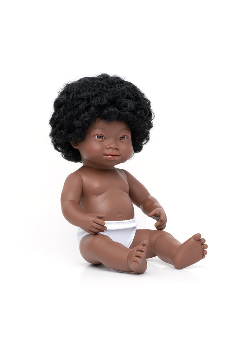 Miniland Baby Girl Doll with Down Syndrome - 15", Main, color, Brown/Brown