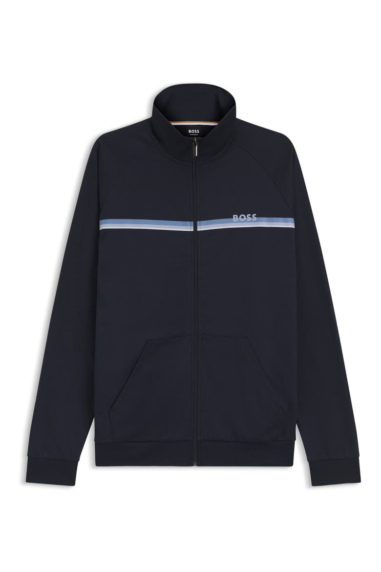 Authentic Chest Stripe Cotton Track Jacket, Alternate, color, DARK BLUE