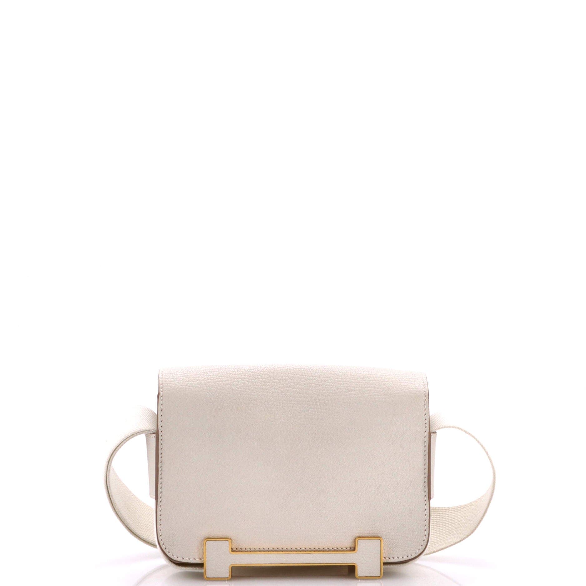 Pre-Owned Hermes Geta Bag Chevre Mysore, Alternate, color, Gris Pale