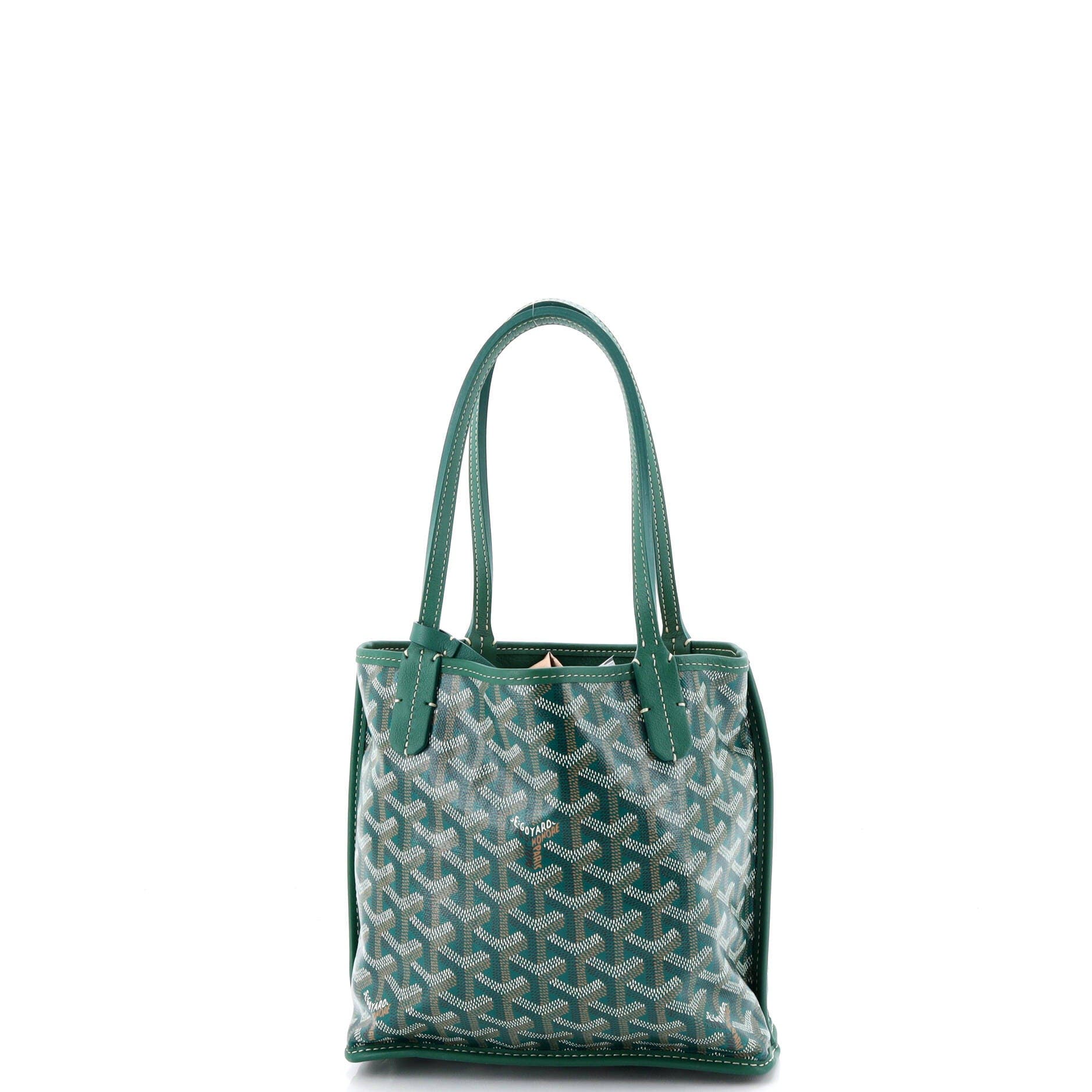 Pre-Owned Goyard Anjou Reversible Tote Coated Canvas Mini, Alternate, color, Green