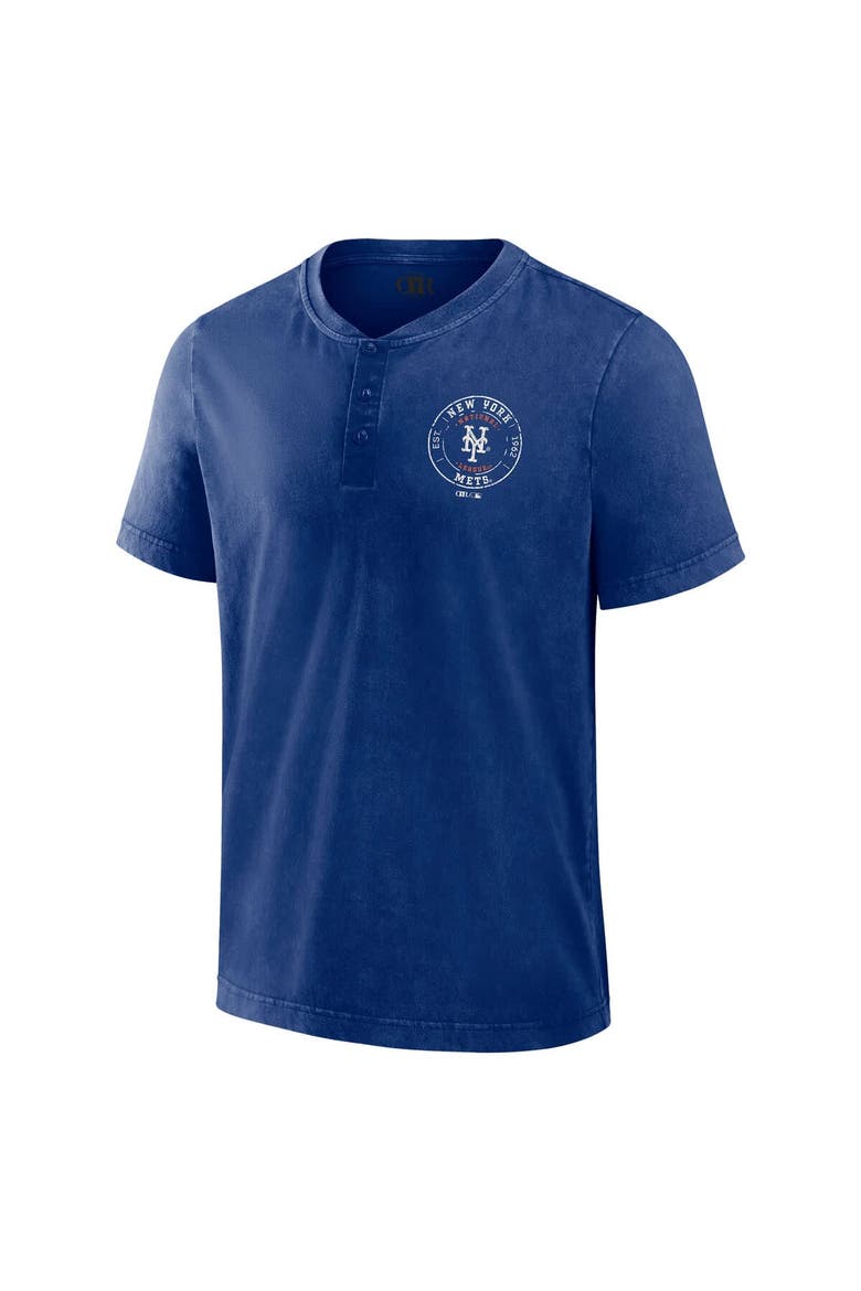 Men's Darius Rucker Collection by Fanatics  Royal New York Mets Washed Henley Shirt, Alternate, color, Royal