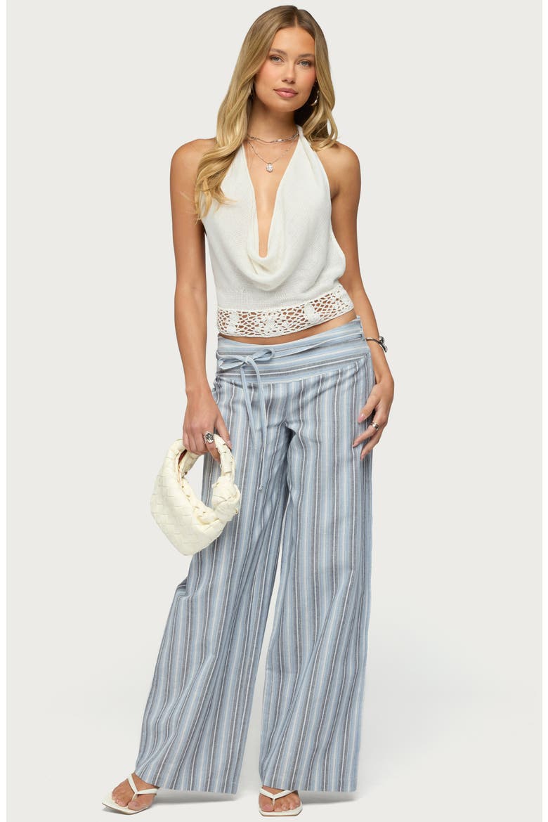 Chera Striped Wide Leg Pants, Alternate, color, BLUE