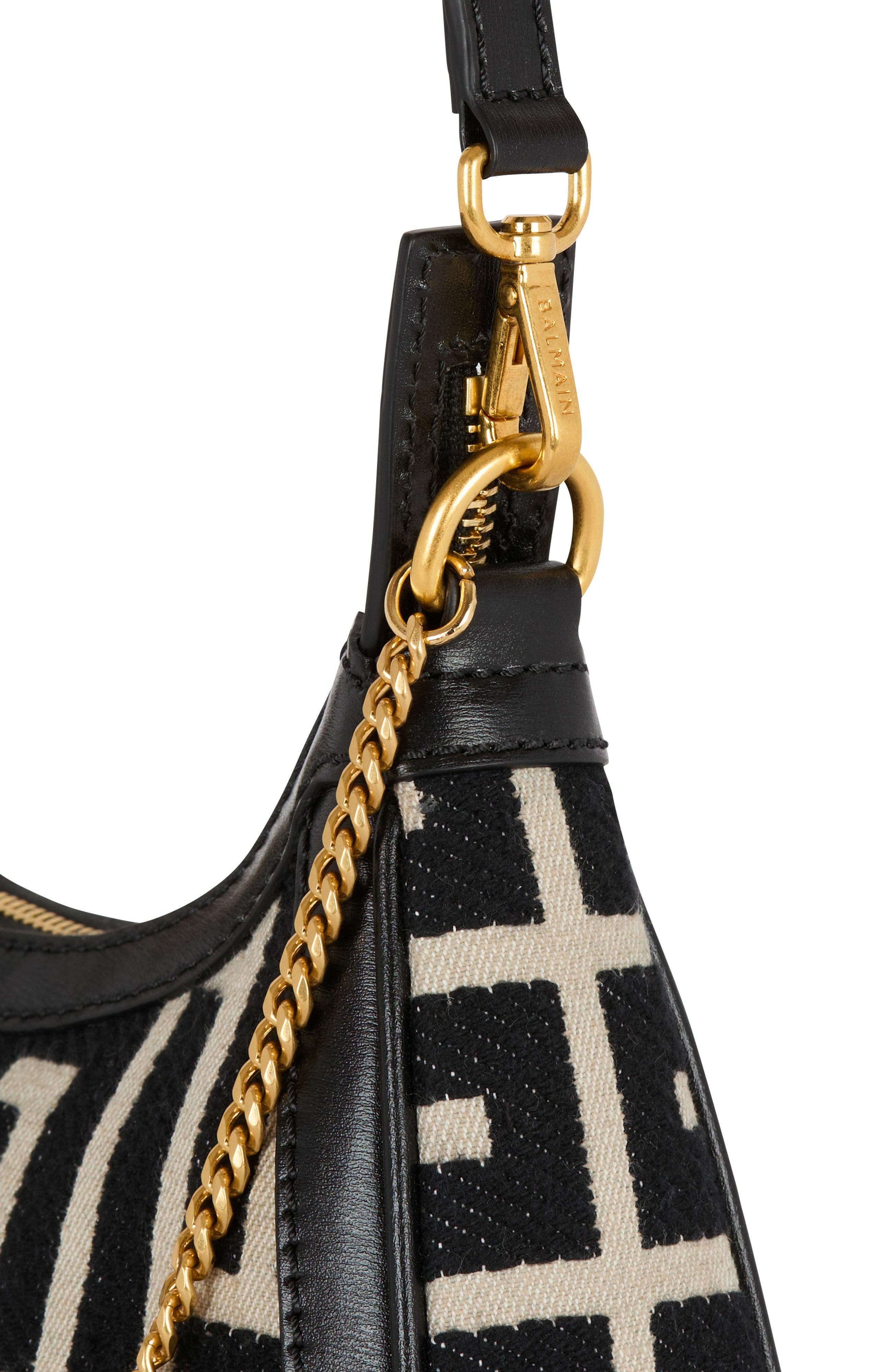 Balmain B-Army Shoulder Bag In Monogram Jacquard, Alternate, color, 