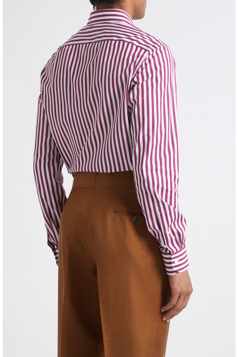 Rigato Stripe Poplin Button-Up Shirt, Alternate, color, WHITE/ PURPLE