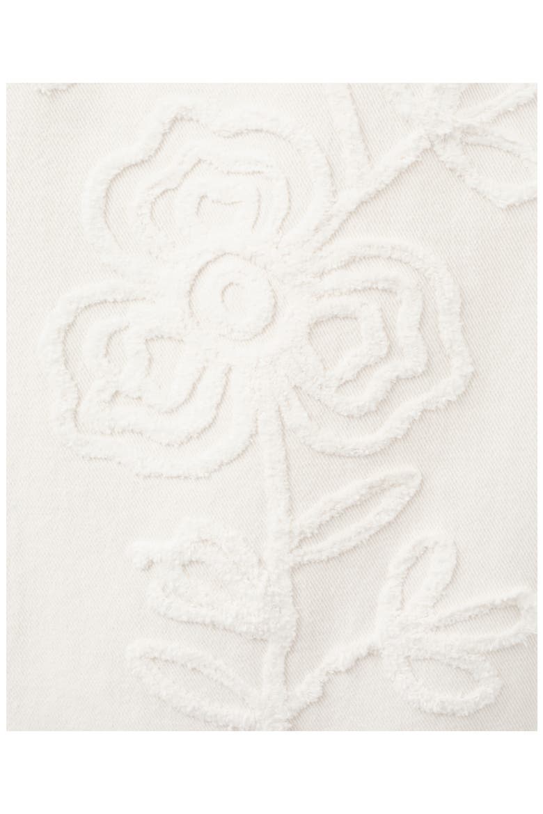 Floral Embroidered Wide Leg Jeans, Alternate, color, OFF WHITE