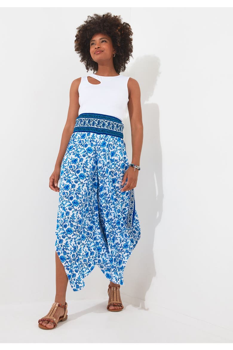 Flowy Crop Beach Pant, Main, color, BLUE FLORAL