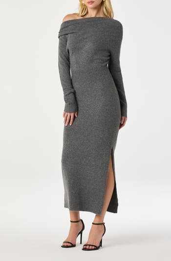ASTR the Label One-Shoulder Long Sleeve Sweater Dress | Nordstrom