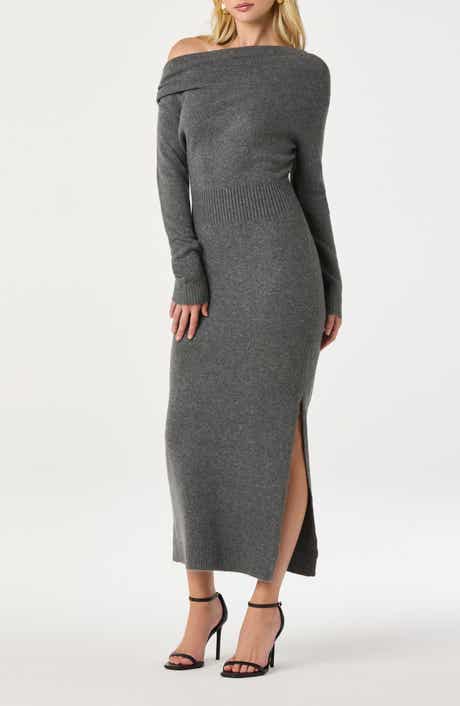 ASTR the Label One-Shoulder Long Sleeve Sweater Dress