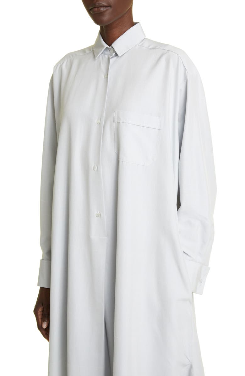The Row Comette Oversize Long Sleeve Silk Shirtdress, Alternate, color, 