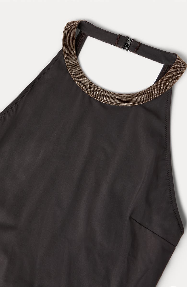 Brunello Cucinelli One-piece swimsuit, Alternate, color, Lignite Grey