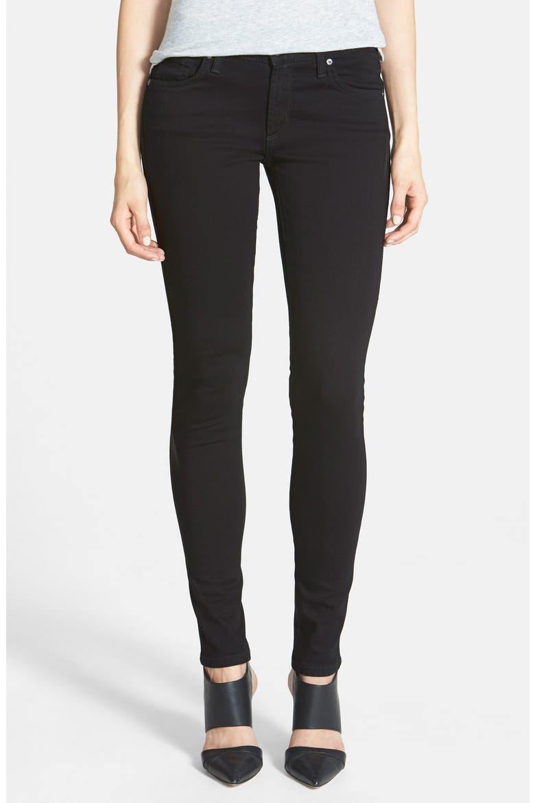 'Twiggy' Five Pocket Leggings, Main, color, BLACK CLEAN