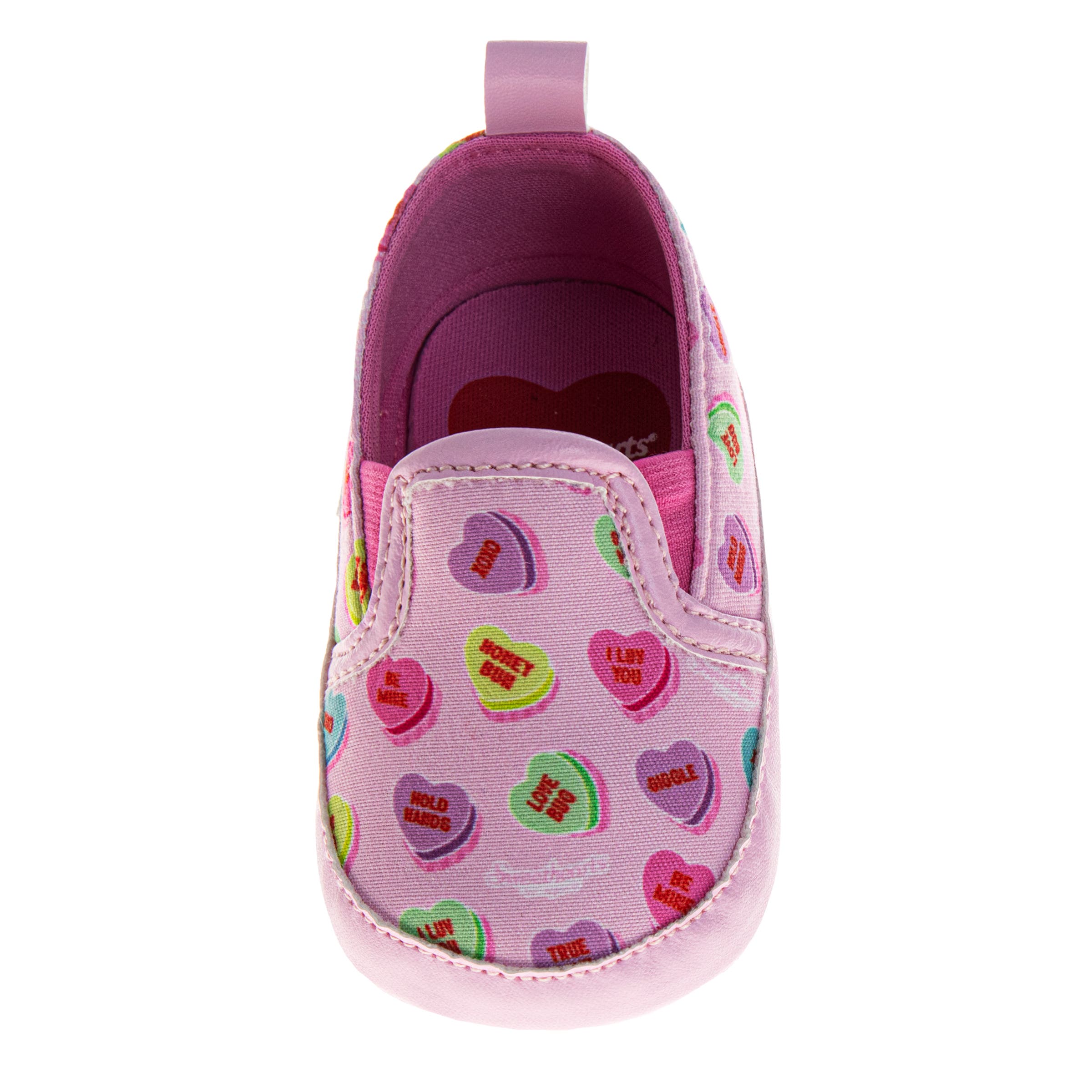 Conv. Hearts Slip-On Girls 1-5, Alternate, color, White Pink