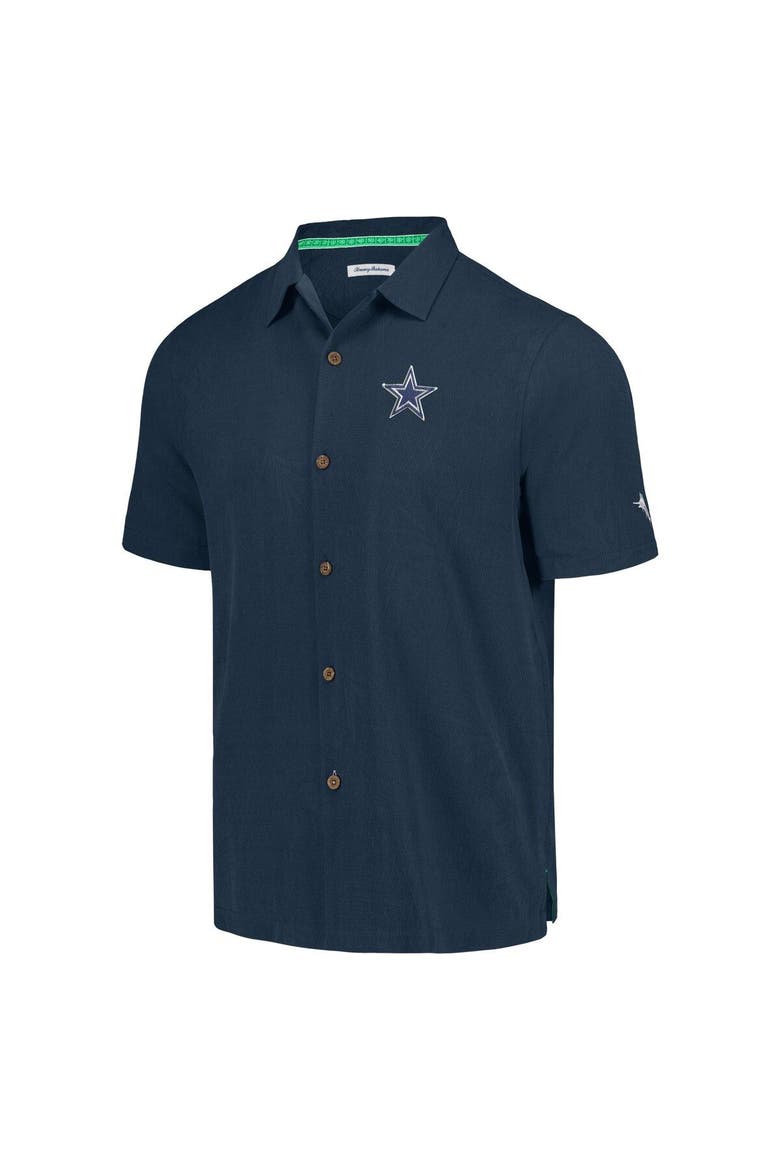 Men's Tommy Bahama Navy Dallas Cowboys Tidal Kickoff Camp Button-Up Shirt, Alternate, color, Navy