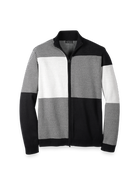 Paul Fredrick Cotton Full Zip Mock Neck Sweater