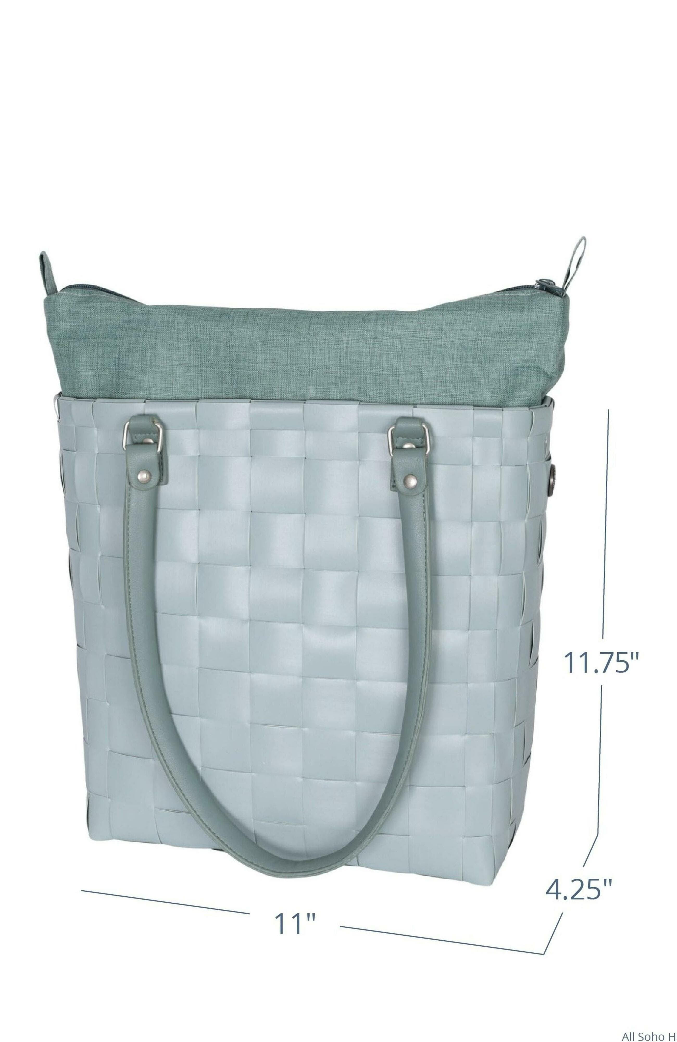Soho Recycled Plastic Handbag, Alternate, color, Grey/Green