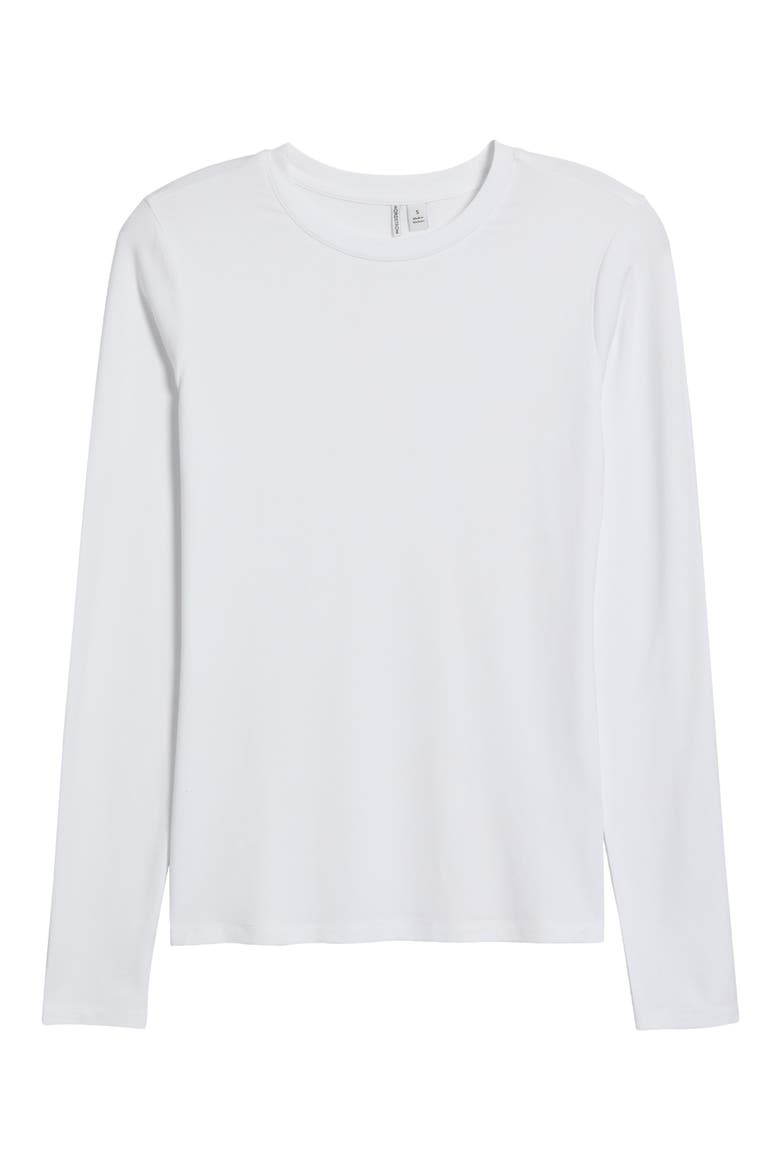 Long Sleeve Crewneck T-Shirt, Alternate, color, WHITE