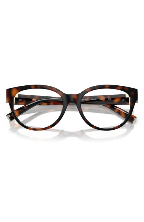 Tiffany & Co . 52mm Cat Eye Optical Glasses In Havana
