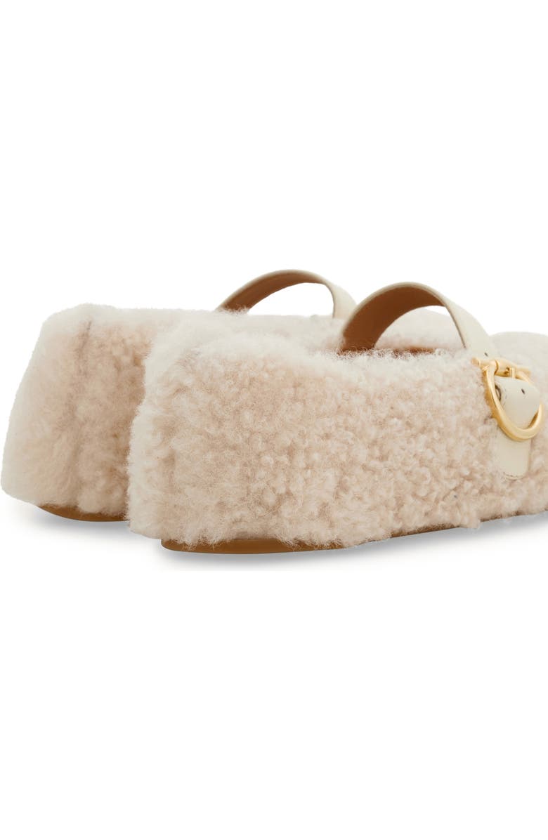 FERRAGAMO Gancio Genuine Shearling Ballet Flat, Alternate, color, Merinillo Carino Mascarpone