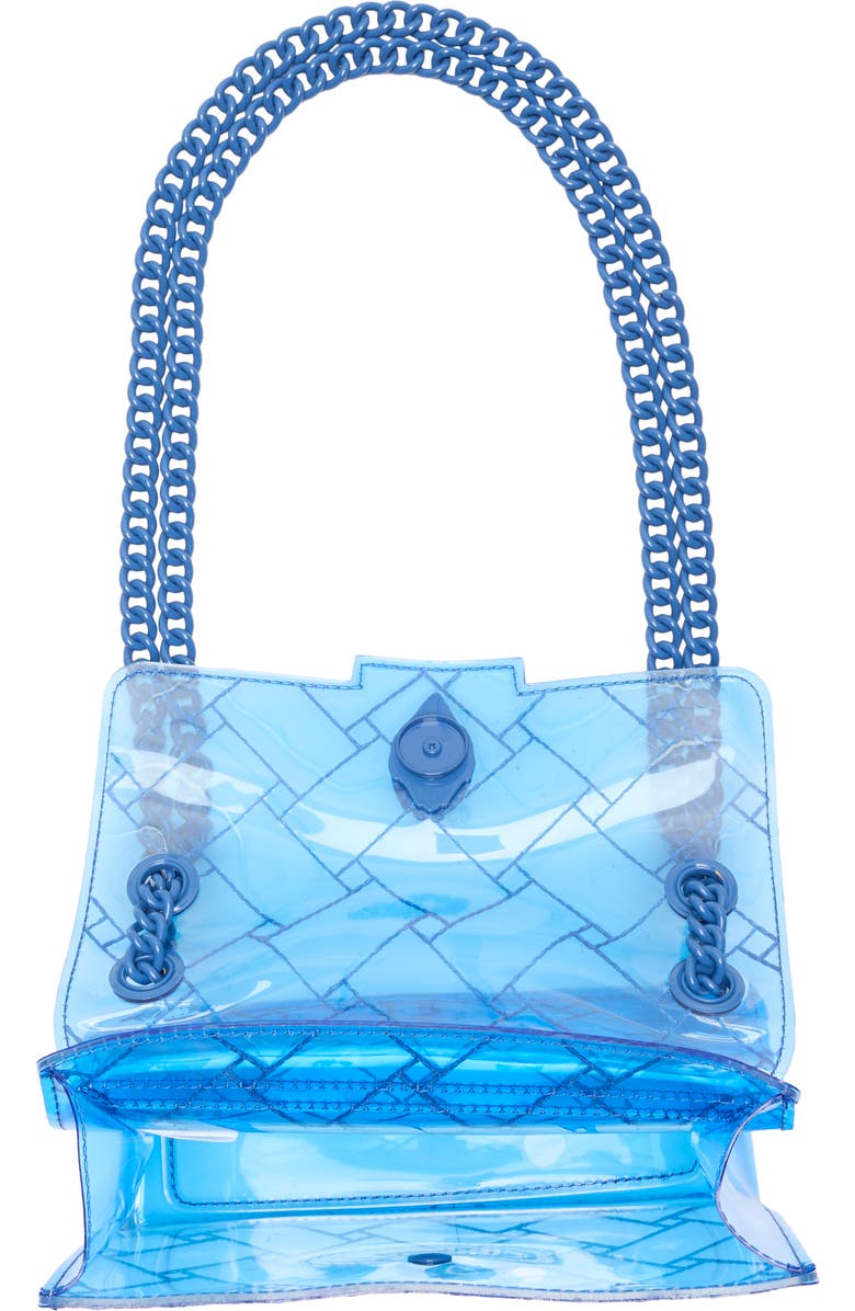 Kurt Geiger London Mini Kensington Drench Vinyl Convertible Crossbody Bag, Alternate, color, Blue