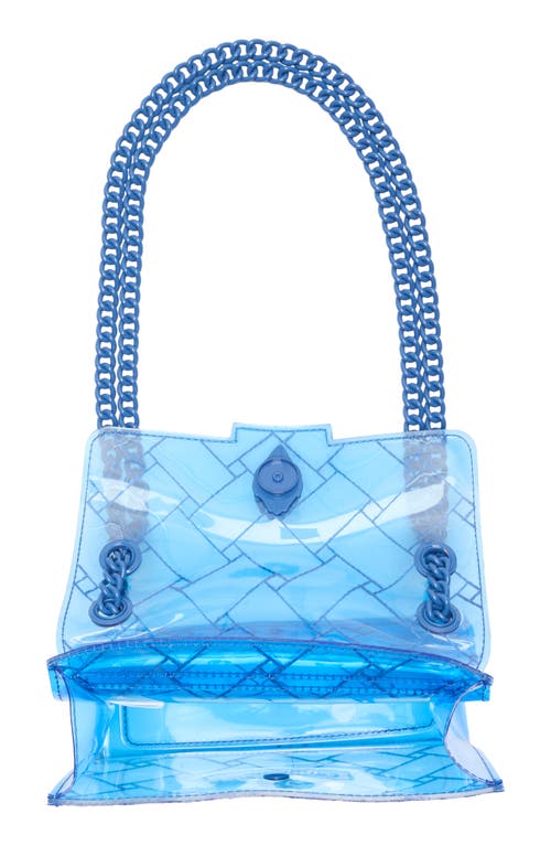 Kurt Geiger London Mini Kensington Drench Vinyl Convertible Crossbody Bag In Blue