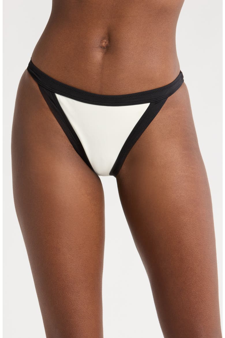 Border Contrast Trim Bikini Bottoms, Main, color, COCONUT