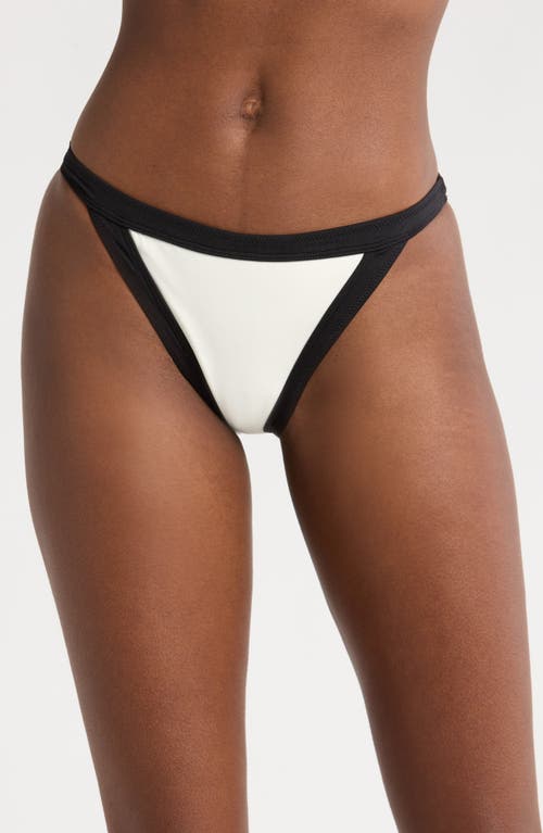 Sea Level Border Contrast Trim Bikini Bottoms In Coconut
