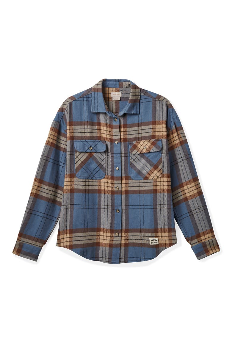 Bowery Relaxed Fit Flannel Button-Up Shirt, Alternate, color, FLINT BLUE