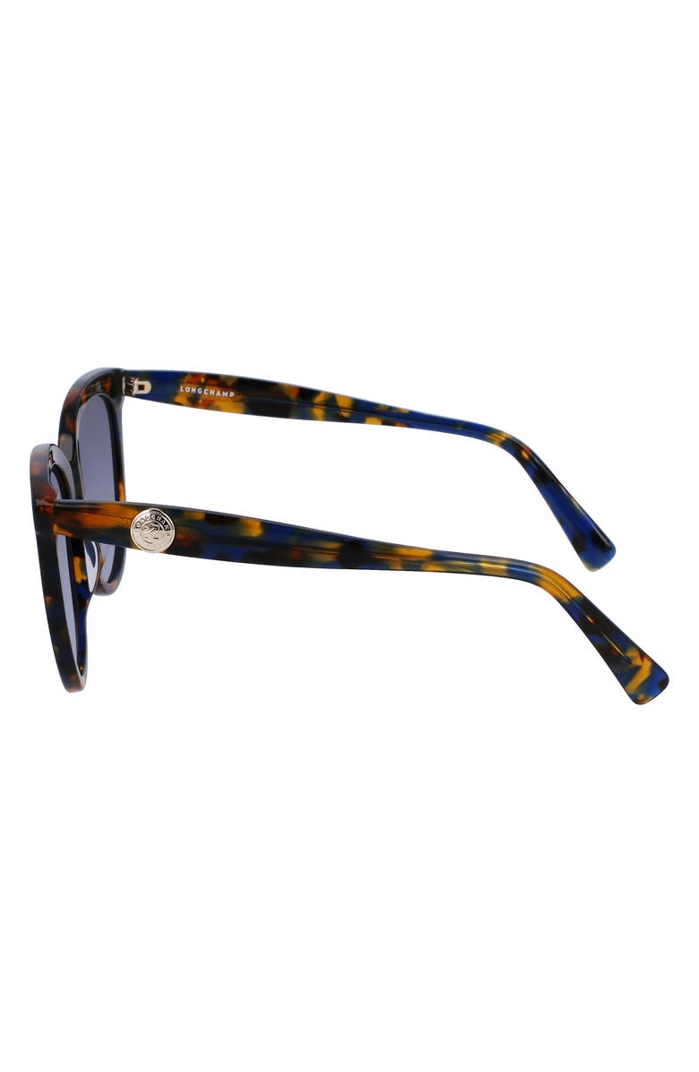 Longchamp 54mm Gradient Tea Cup Sunglasses, Alternate, color, Havana Blue