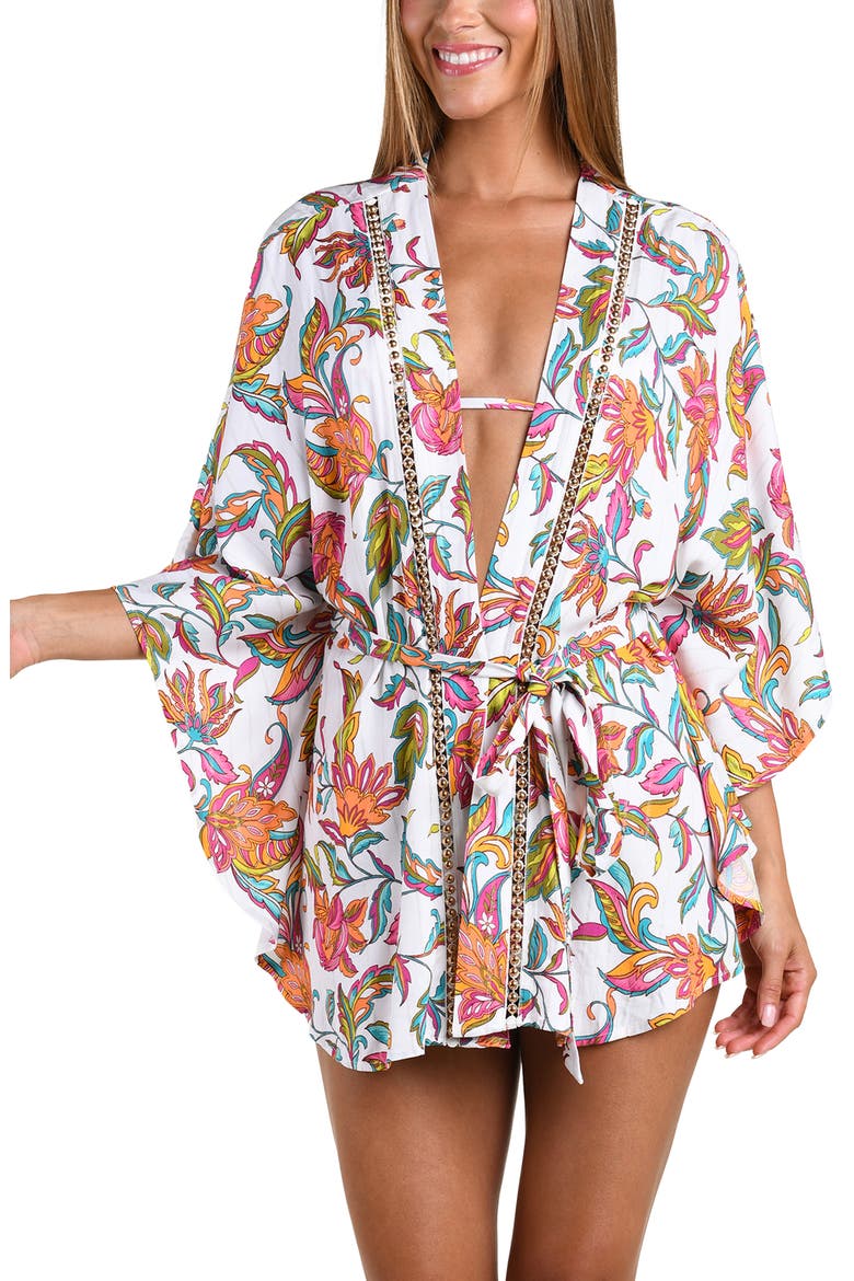 Wild Vines Metallic Cover-Up, Alternate, color, WHITE MULTI