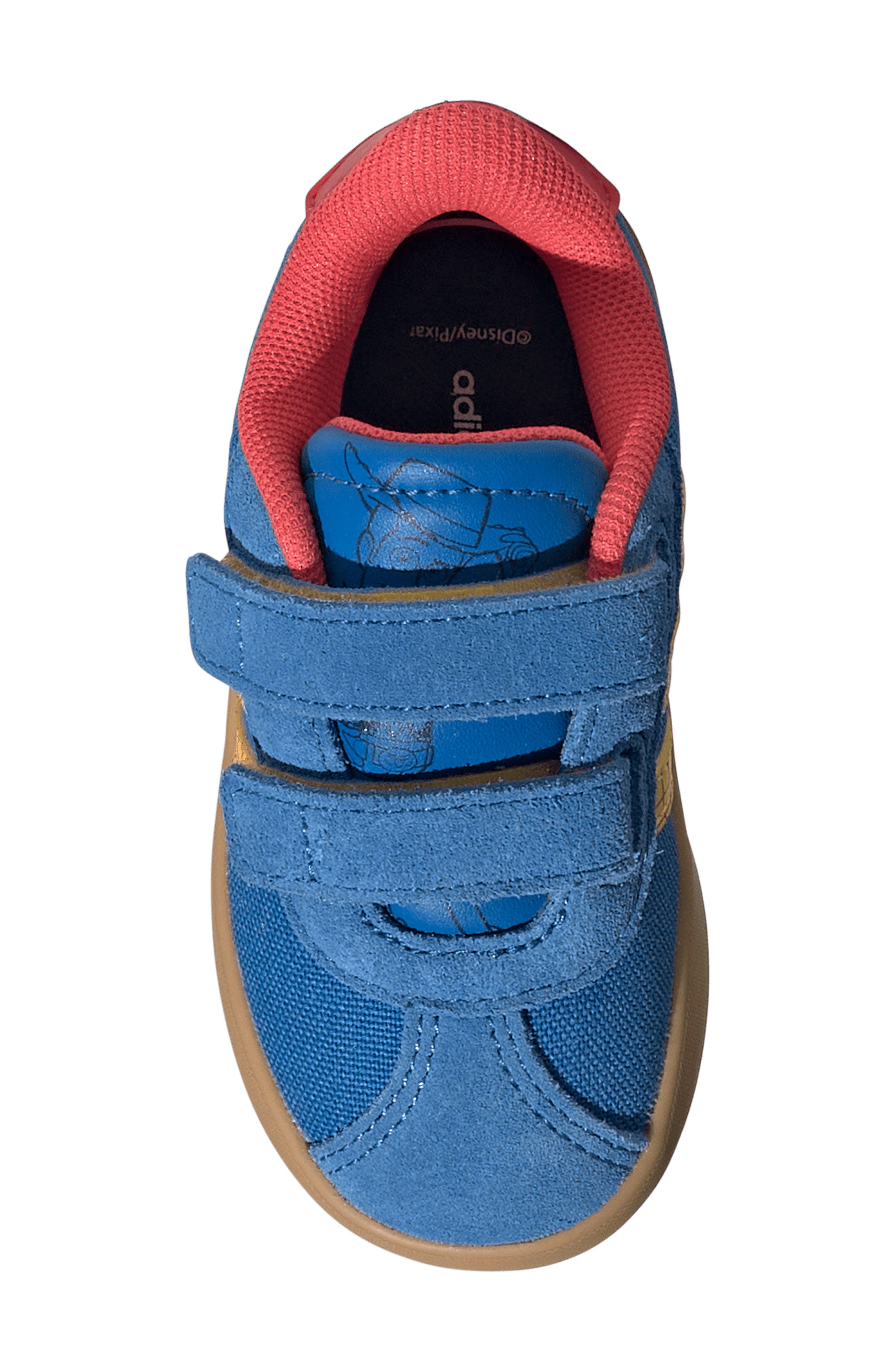 adidas Kids' VL Court Woody Toy Story Sneaker, Alternate, color, Royal/ Gold/ Lucid Red