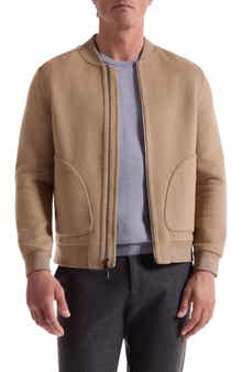 Bugatchi Brushed Wool Blend Bomber Jacket