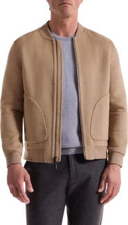 Bugatchi Brushed Wool Blend Bomber Jacket