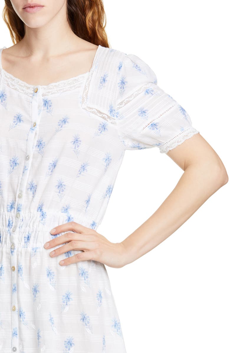 LoveShackFancy Sandy Lace Inset Midi Dress, Alternate, color,