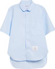 Thom Browne Straight Fit Cotton Poplin Button-Up Shirt