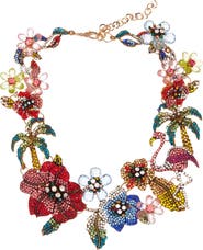 EYE CANDY LOS ANGELES Flora & Fauna Crystal Bib Necklace