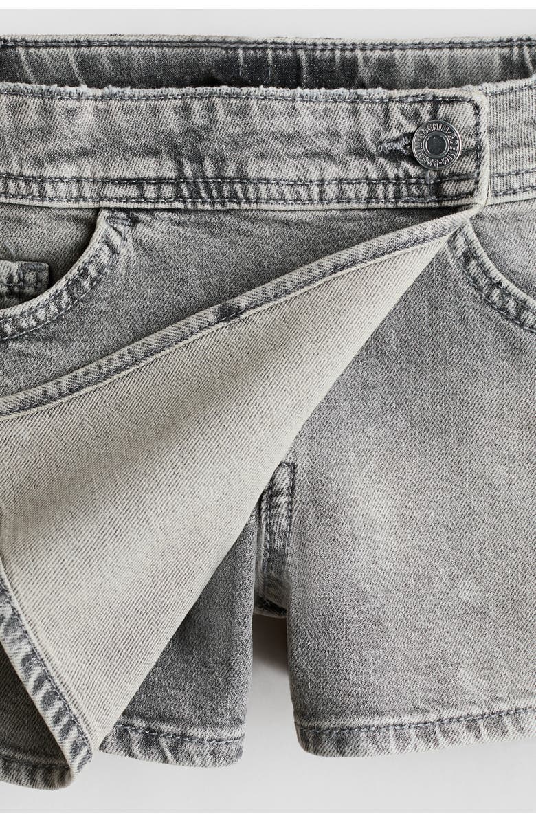 H&M Denim Wrap Skort, Alternate, color, Denim Gray