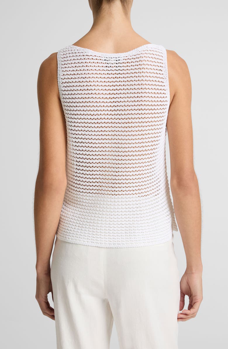 Vince Cotton Blend Cord Openwork Tank, Alternate, color, Optic White